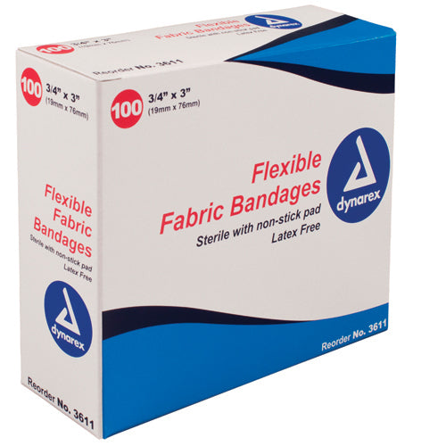 Flexible Fabric Adh Bandages Wing 3 x 3 Bx/50
