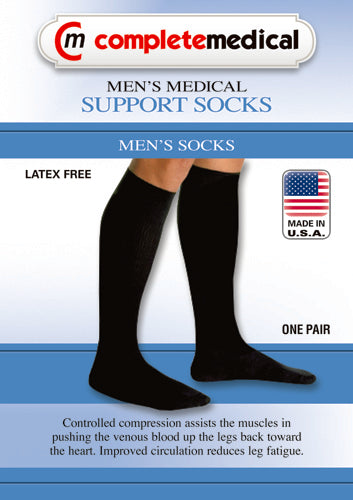 Men's Firm Support Socks 20-30mmHg Black Medium