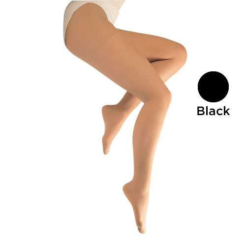 Ladies' Sheer Moderate Petite 15-20mmHg Panty Hose Black