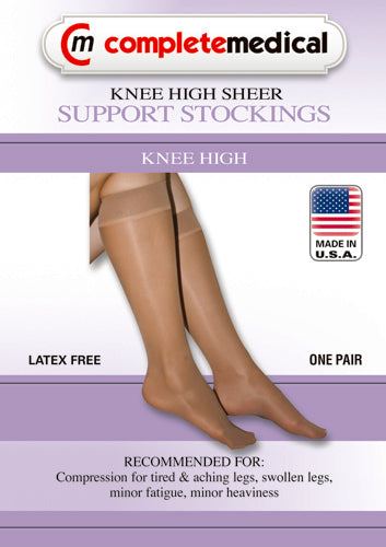Ladies' Sheer Mild Support Md 15-20mmHg Knee Hi CT Black