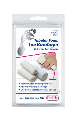 Tubular-Foam Toe Bandage Pk/3 Small