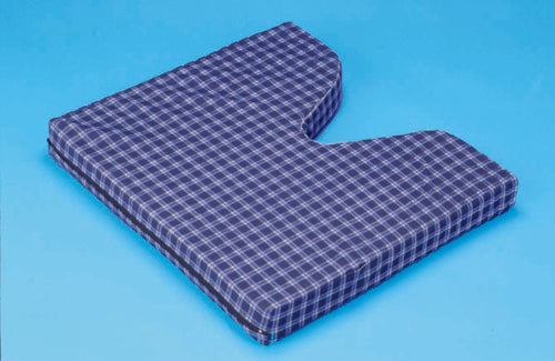 Coccyx Wheelchair Cushion Foam  Plaid  16  x 18  x 3
